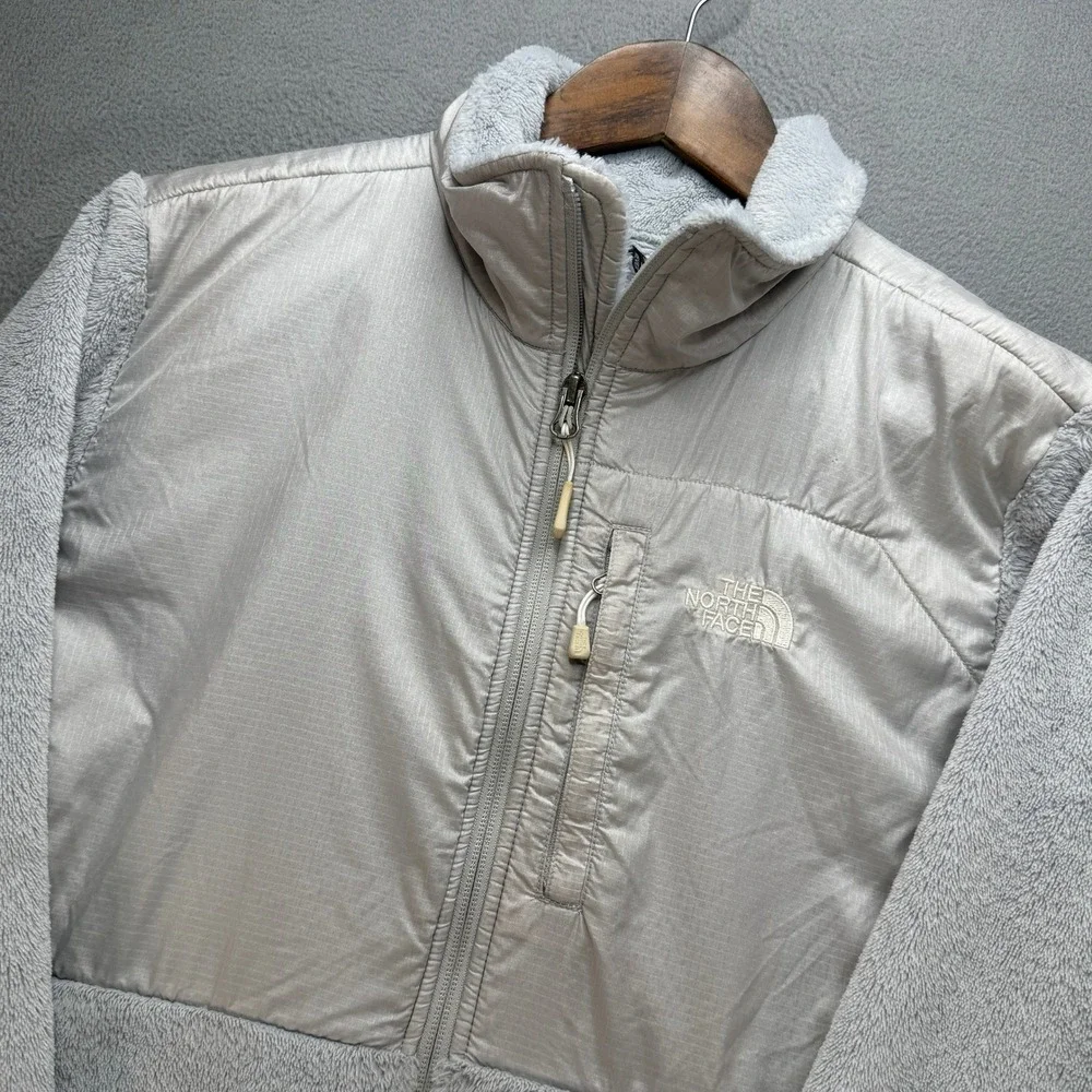 The North Face Denali Fleece Jacket Womens L Gray Polartec Nylon Full Zip Coat